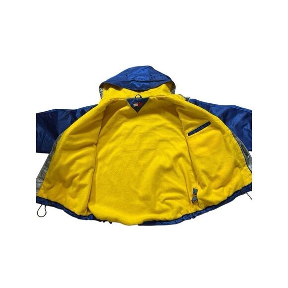 1990S OVERSIZED SHINY BLUE TOMMY HILFIGER PUFFY JACKET YELLOW LINING Men’s XL - Picture 4 of 15